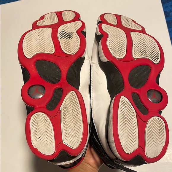 Jordan Black and White Sneakers with Red Accents - Picture 4 of 6